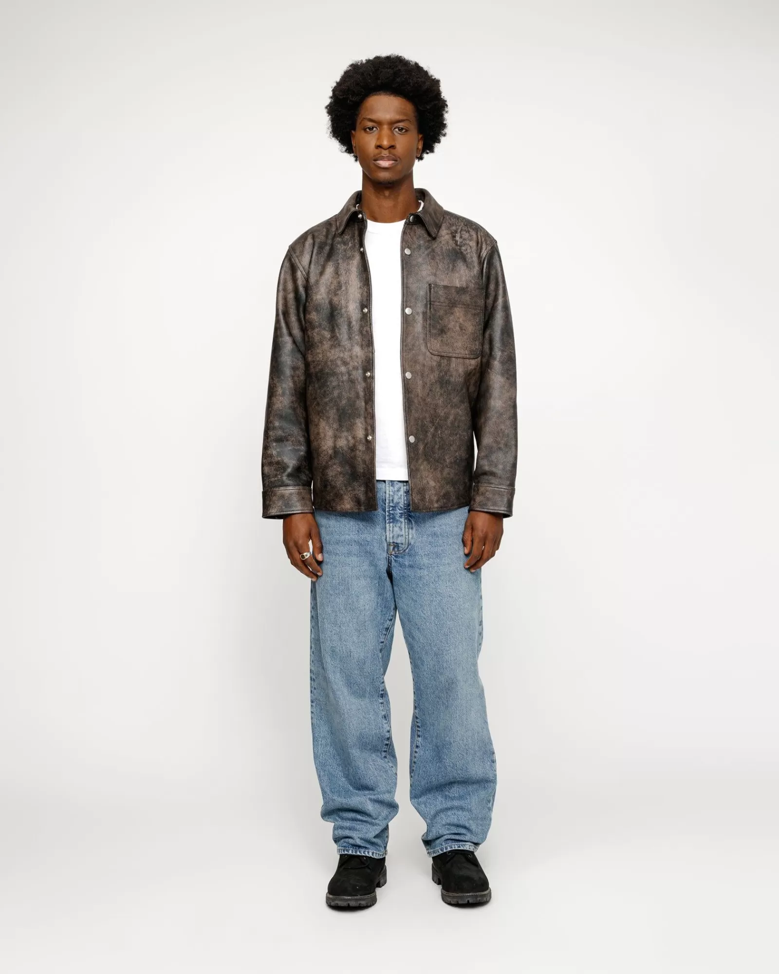 Stüssy Leather Overshirt Hot